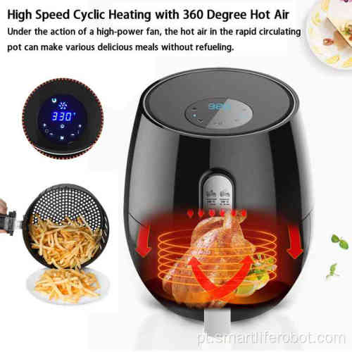 Fritadeira de ar digital halógena com forro de aço inoxidável